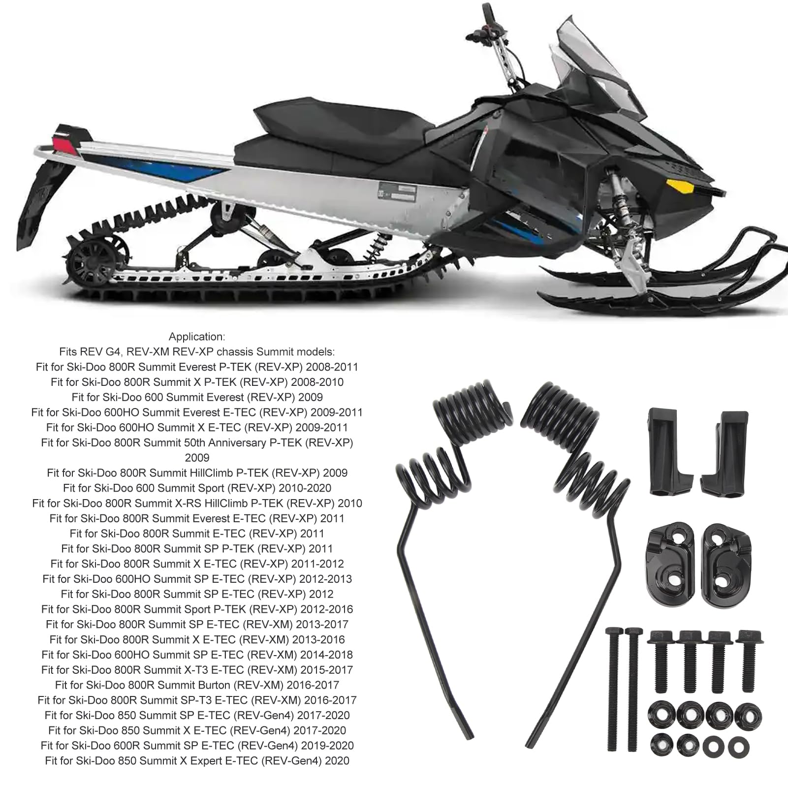 Tiragraffi per Ghiaccio Motoslitta 860201728 860201140 860201761 Kit Tiragraffi per Ghiaccio con Montaggio su Guida a Molla per Modelli REV G4 REVXM REVXP Chassis Summit