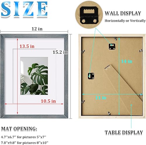 Vista 779 de Egofine Portarretratos de 9 x 12 pulgadas hecho de madera maciza con plexiglás, fotos de 5 x 7/6 x 8 con paspartú o de 9 x 12 pulgadas sin paspartú