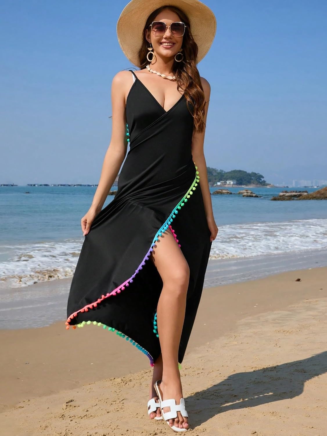 Women Swimsuit Cover Up Summer Outfits Beachwear Smock Cover-Up