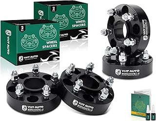 YHTAUTO 5x4.5 Hub Centric Wheel Spacers 1.5 Inch Compatible with Chrysler Dodge Models, 300, Challenger, Charger, Magnum, Tire Spacers M14x1.5 Studs, 71.5mm Hub Bore 5 Lug 4PCS Black Wheel Adapter