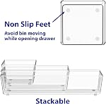 Simple Houseware Bacs d'organisateur de tiroirs en plastique transparent, 6-Pack Tailles assorties pour bureau, bureau, salle de bains, maquillage et entreposage d'artisanat