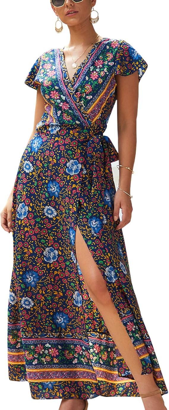 maxi blousejurk korte mouw