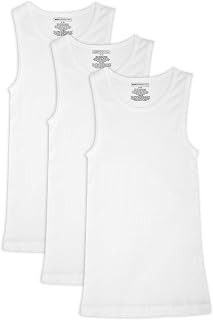 Boy's A-Shirt Tagless Cotton Tank Top Undershirt, Pack of 3