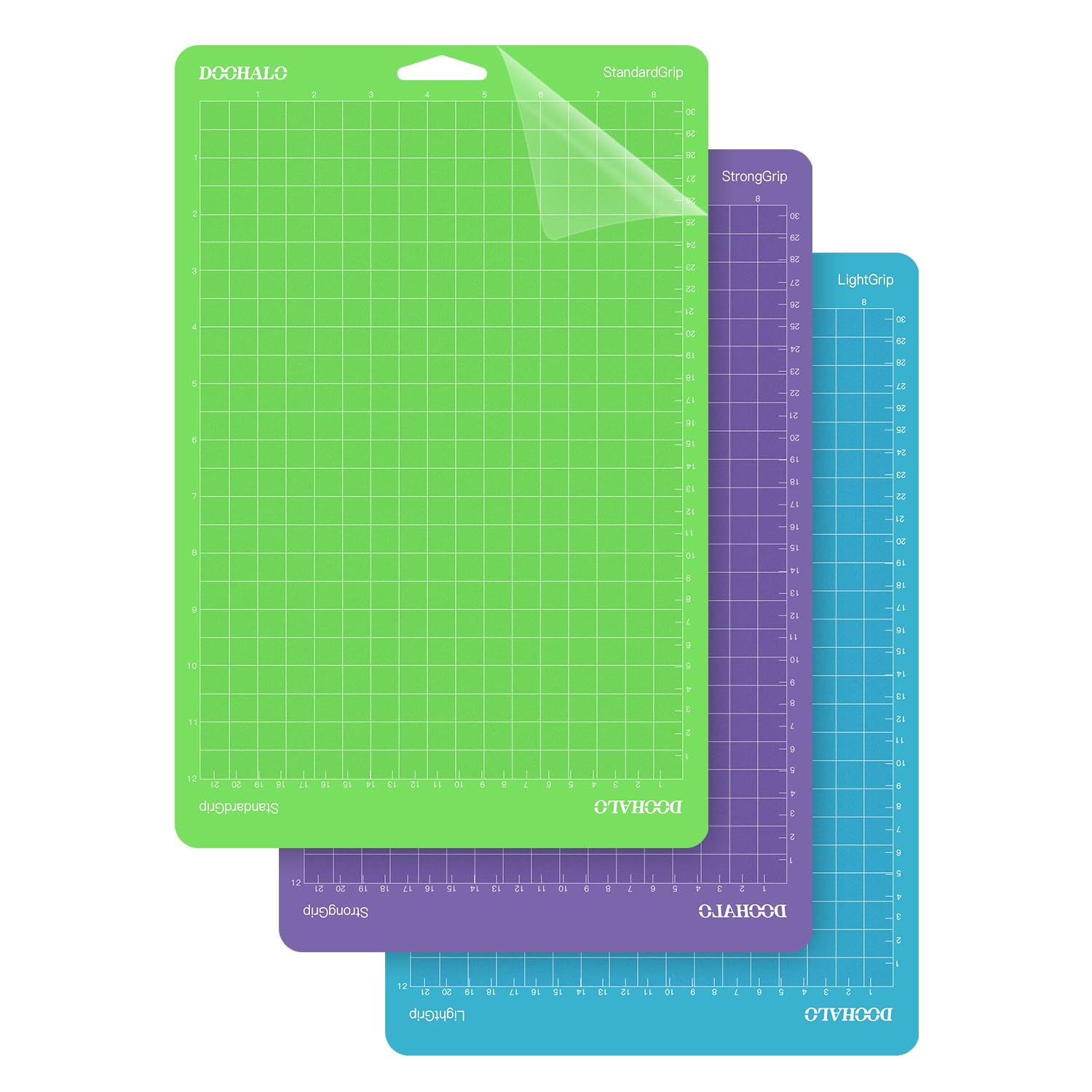 DOOHALOCutting Mat for Cricut Maker/Explore Air 2/One,3 Pack 8.5" x 12" Variety Grip Mats(StandardGrip, LightGrip, StrongGrip),Non-Slip Adhesive Vinyl Mats,Replacement Accessories for Cricut