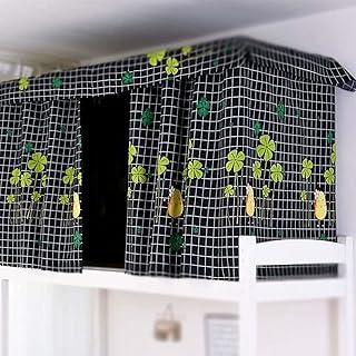 Tenda Del Letto Dormitorio, Studenti Oscurante Antipolvere Zanzariera, Baldacchino Protezione Della Privacy, Per Letto Rialzato Cabana Letto Castello, Con Corda, 115 * 200 * 120 Cm,Nero