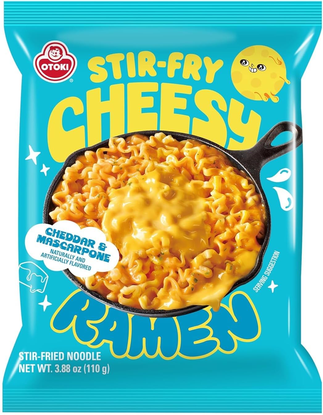 [OTTOGI] Stir Fry Cheese Ramen, KOREAN STYLE INSTANT NOODLE, Rich flavor with savory cheese (120g) - 4 Pack