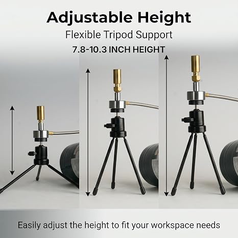 Propane Torch Head with Adjustable Tripod, Hands-Free Pencil Flame Blow Torch, 360 Rotatable & Height Adjustable, Fits MAPP/MAP Pro/Propane Gas for Soldering Copper Pipes, Brazing, HVAC