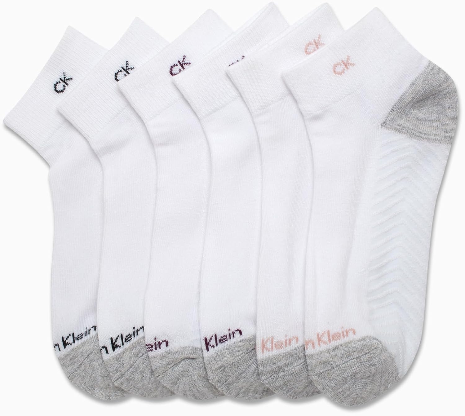 Calvin Klein Womens Quarter Socks - 6 Pack Athletic Performance Cushioned Ankle Socks for Women for Running and Workout - Image 3
