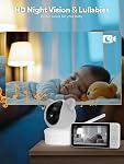 IFamily WiFi Baby Monitor avec l'application – Smartphone Baby Monitor avec 5" HD moniteur & 2K Caméra, vision nocturne, 2-Way Talk, Motion Tracking & Alerts, Capteur de température, Lullabies, Sécurité WiFi Verrouillage