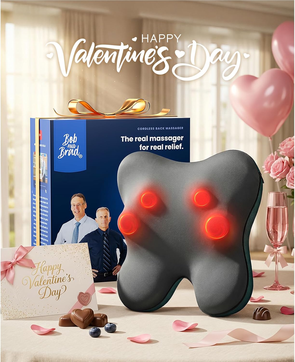 BOB AND BRAD Back Massager with Heat FSA Eligible/HSA Eligible, EZBack Corded Back Massager for Pain Relief Deep Tissue, Shiatsu Back and Neck Massage Pillow, Soothing Full-Body Relief for Women Men - Image 5