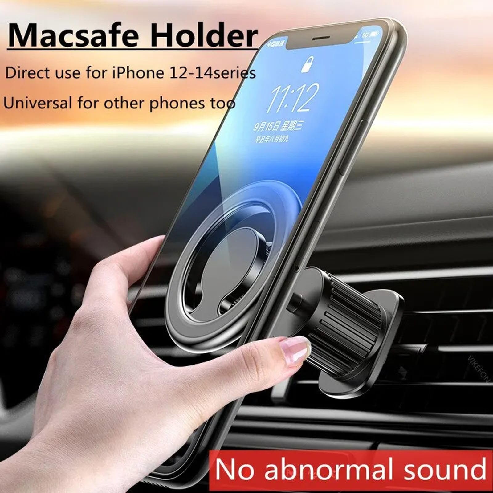 Magnetyczny uchwyt samochodowy na telefon Stojak Magnetyczny uchwyt mobilny w samochodzie, pasuje do Macsafe iPhone 15 14 13 12 Samsung Xiaomi