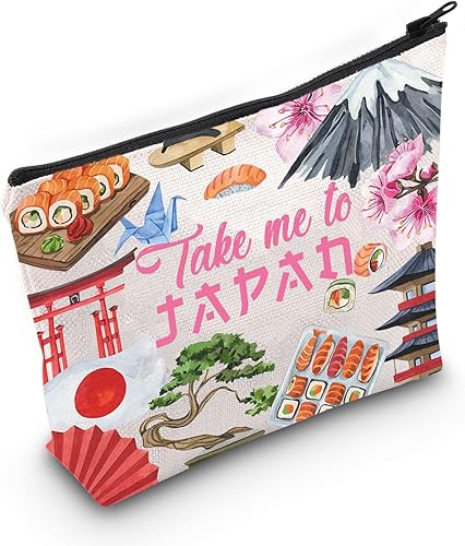 Miniatura 1 de WZMPA Bolsa de cosméticos de viaje de Japón Regalo de recuerdo de Japón Llévame a Japón Bolsa de cremallera Bolsa de regalo de cultura japonesa,