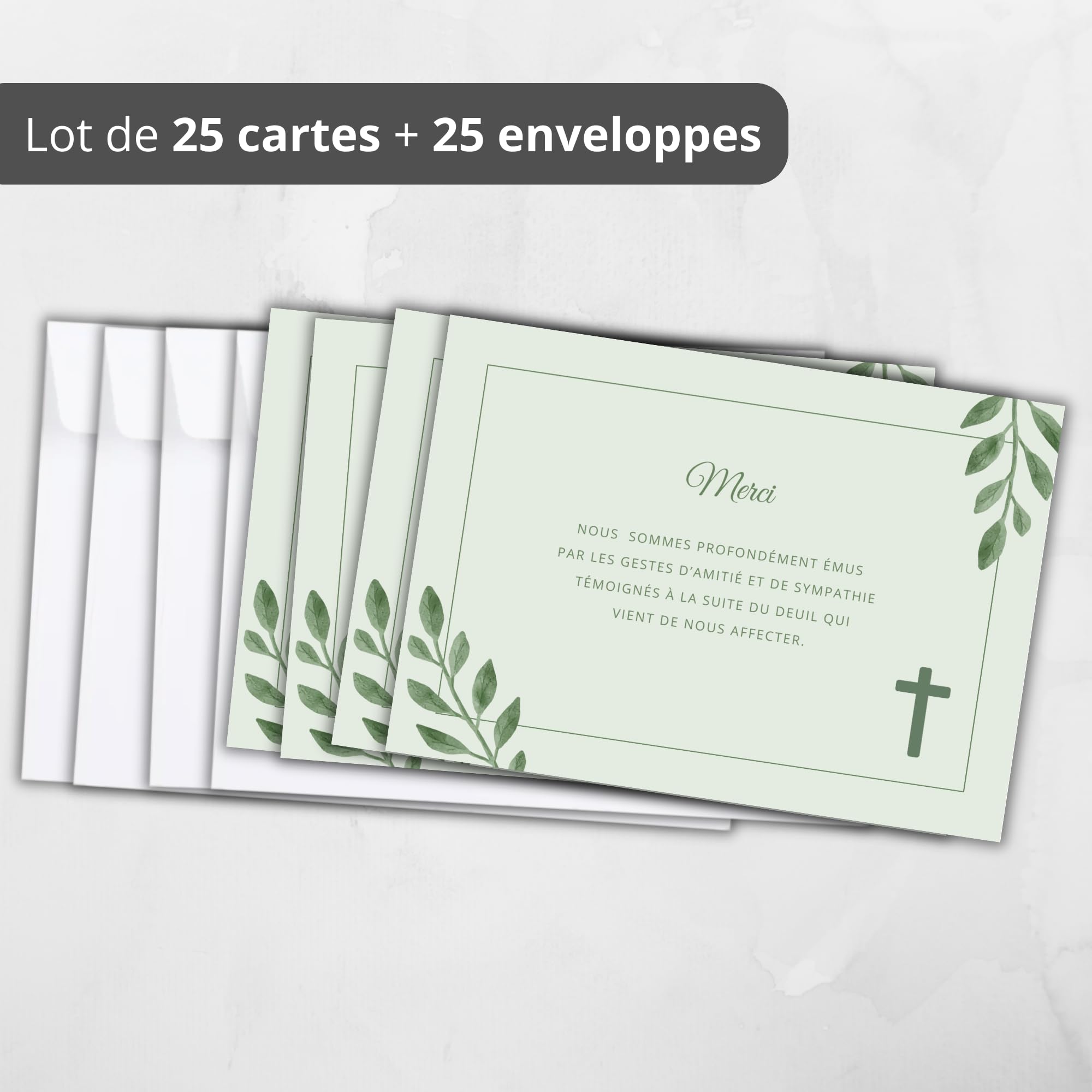 Set 25 Biglietti Di Ringraziamento Condoglianze Con Albero - Formato A6, Carta 300g - 2