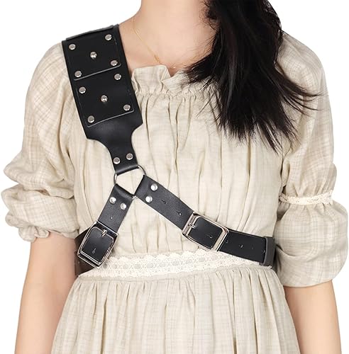 Miniatura 2 de Warrior Back Sword Holster - Armadura medieval para hombro, funda de rana, correa cruzada, correa cruzada, funda de piel sintética detrás de la