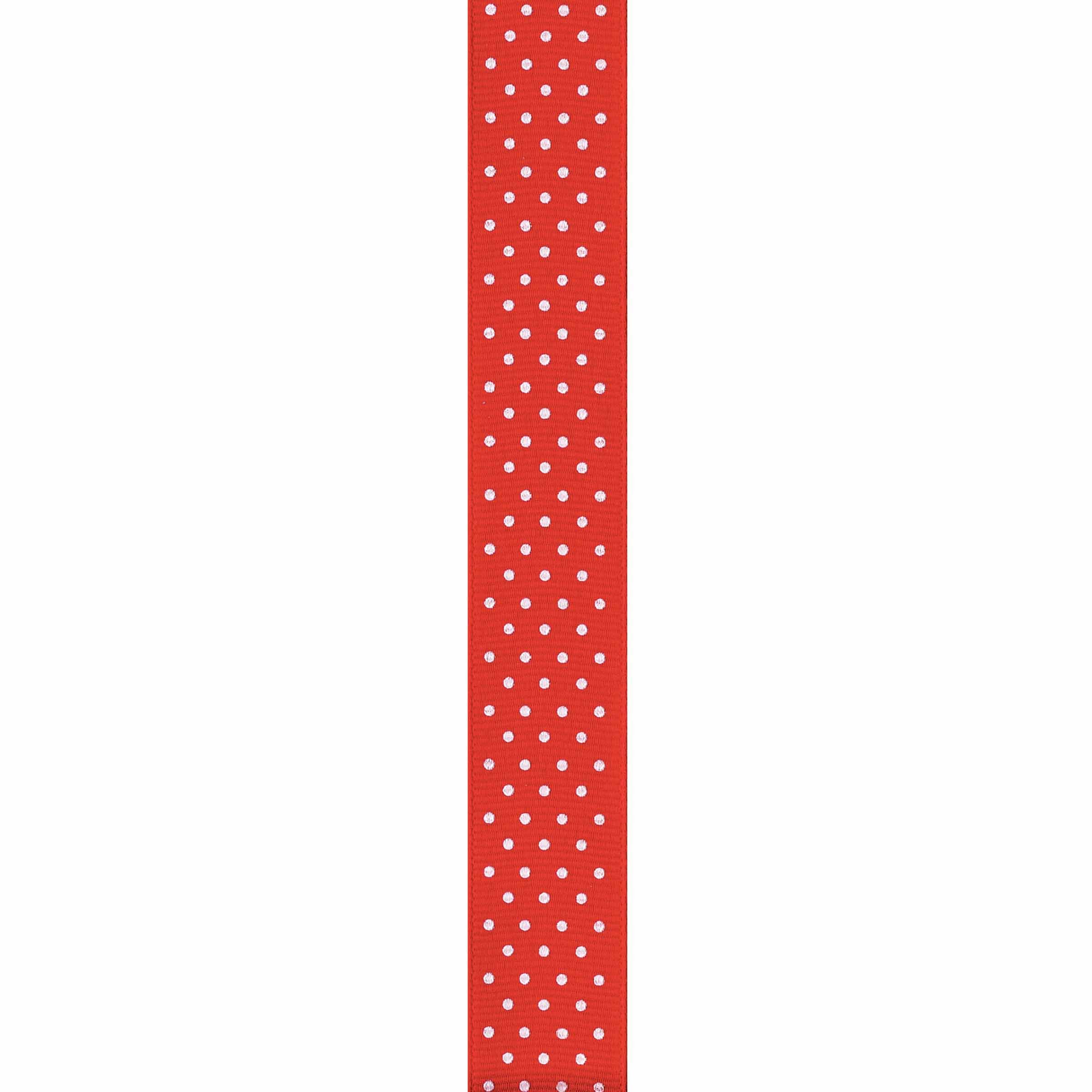 OffrayRed Grosgrain Swissdot Craft Ribbon, 7/8-Inch, 7/8 Inch x 9 Feet
