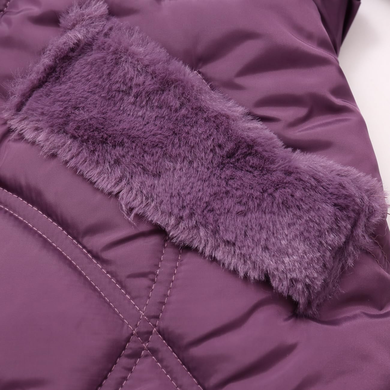 Winter Coats with Faux Fur Hood Size 6-7 Girls Puffer Jacket Kids Fleece Clothes - Image 4