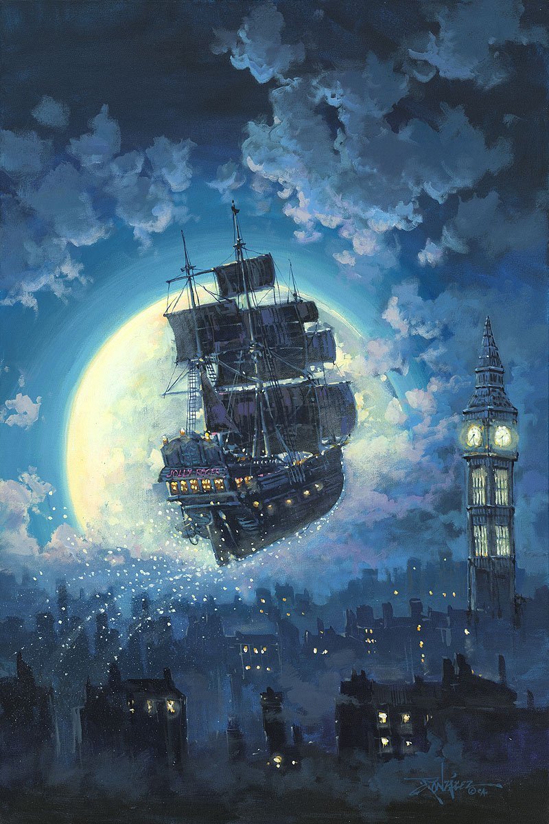 Amazon.co.jp: ディズニーFineアート – Sailing Into The Moon – by