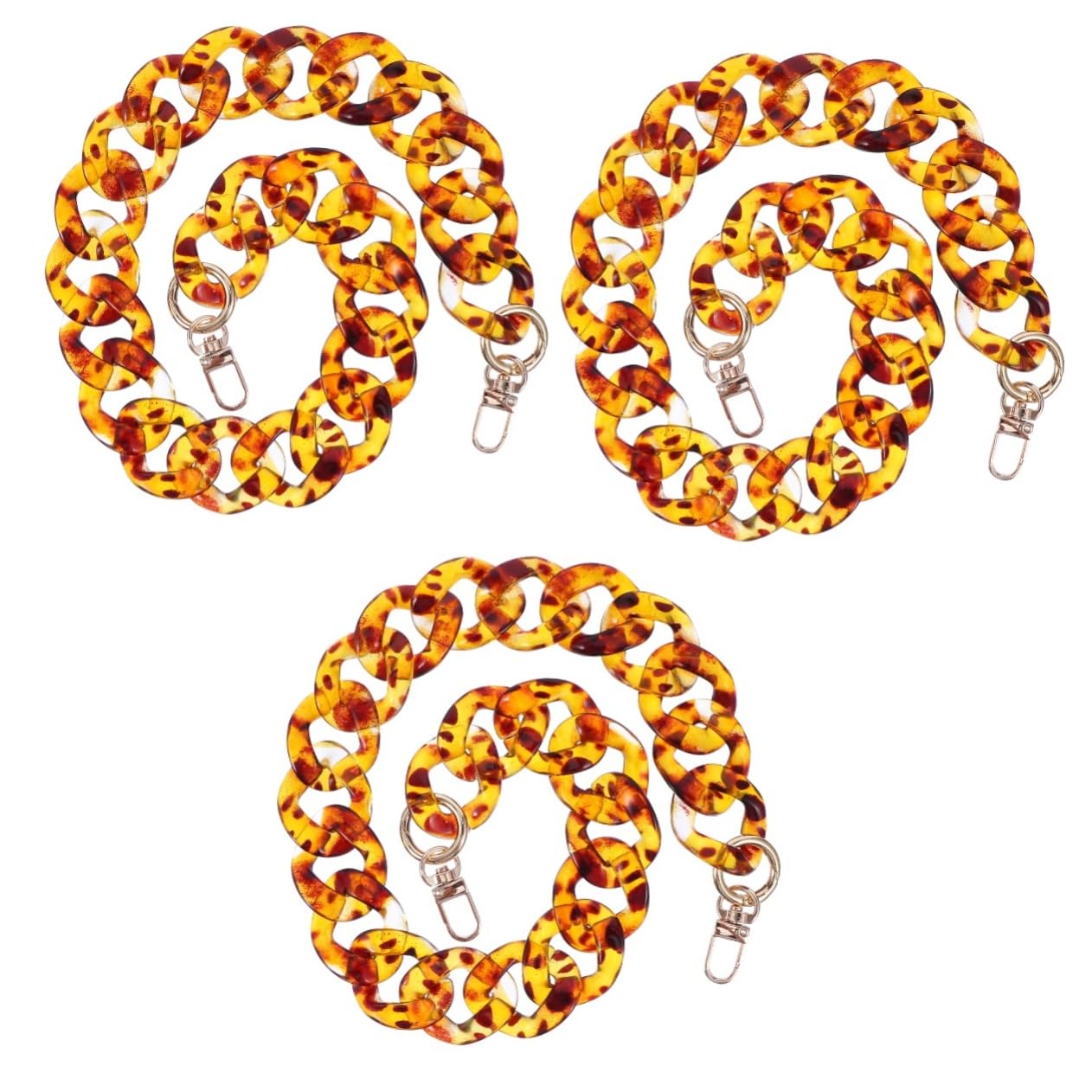 TEHAUX 3piezas Correa De Bolso De Acrílico Vintage Cadena Desmontable Para Decoración y Accesorio De Moda Para Ocasiones Formales y Casual