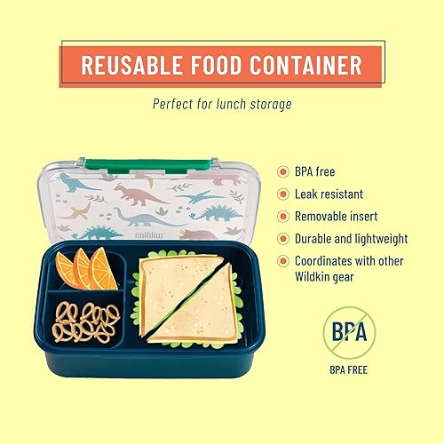 Miniatura 3 de Wildkin Recipiente de plástico para alimentos para niños y niñas, perfecto para guardería y preescolar, recipientes de almacenamiento de alimentos