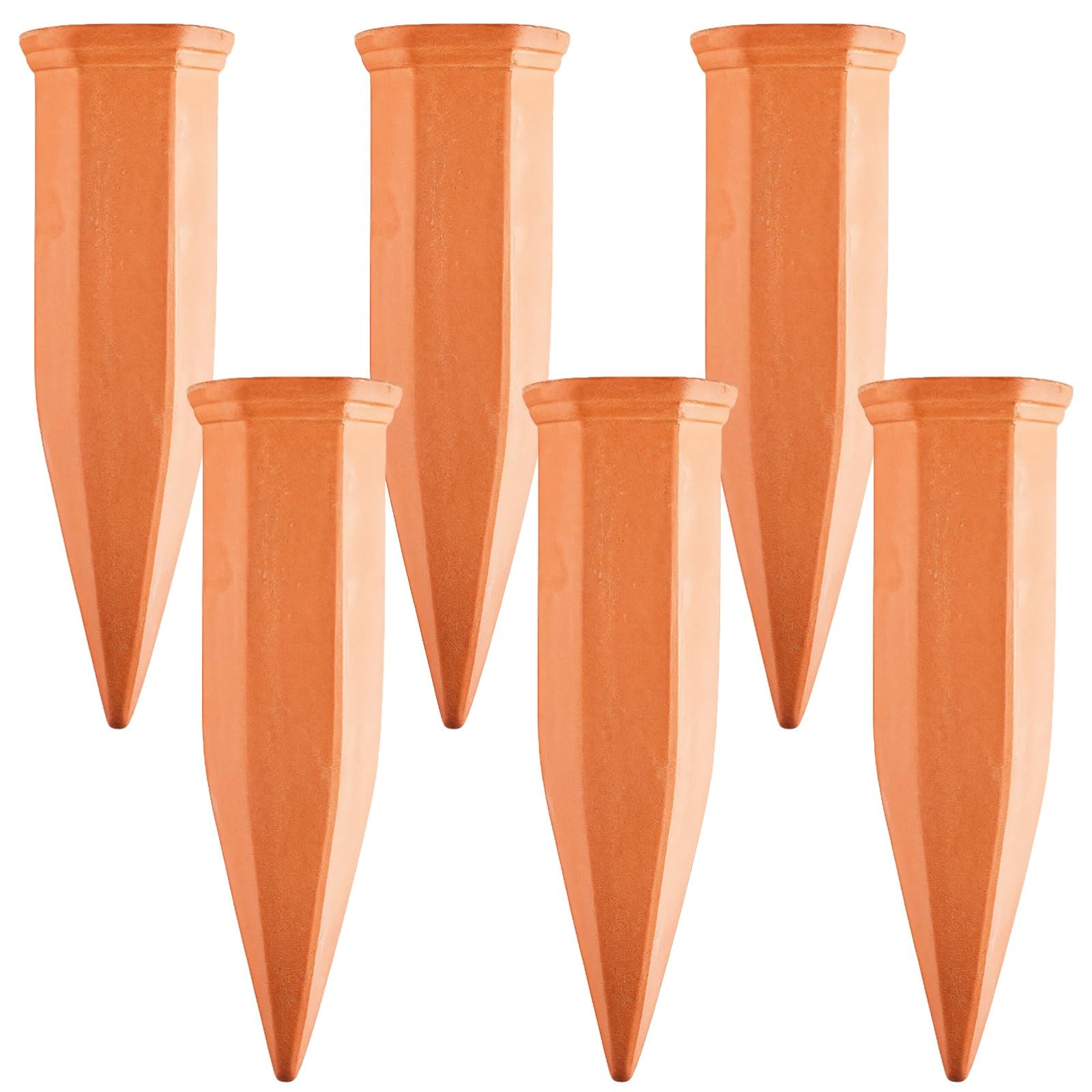 6 Stück Pflanzenbewässerungsspikes aus Baumwolle, selbstbewässernder Ton für Innen- und Außenpflanzen, Bewässerungstropfen effizient für 12,7 - 22,9 cm große Töpfe, einfaches Nachfüllen, ideal für