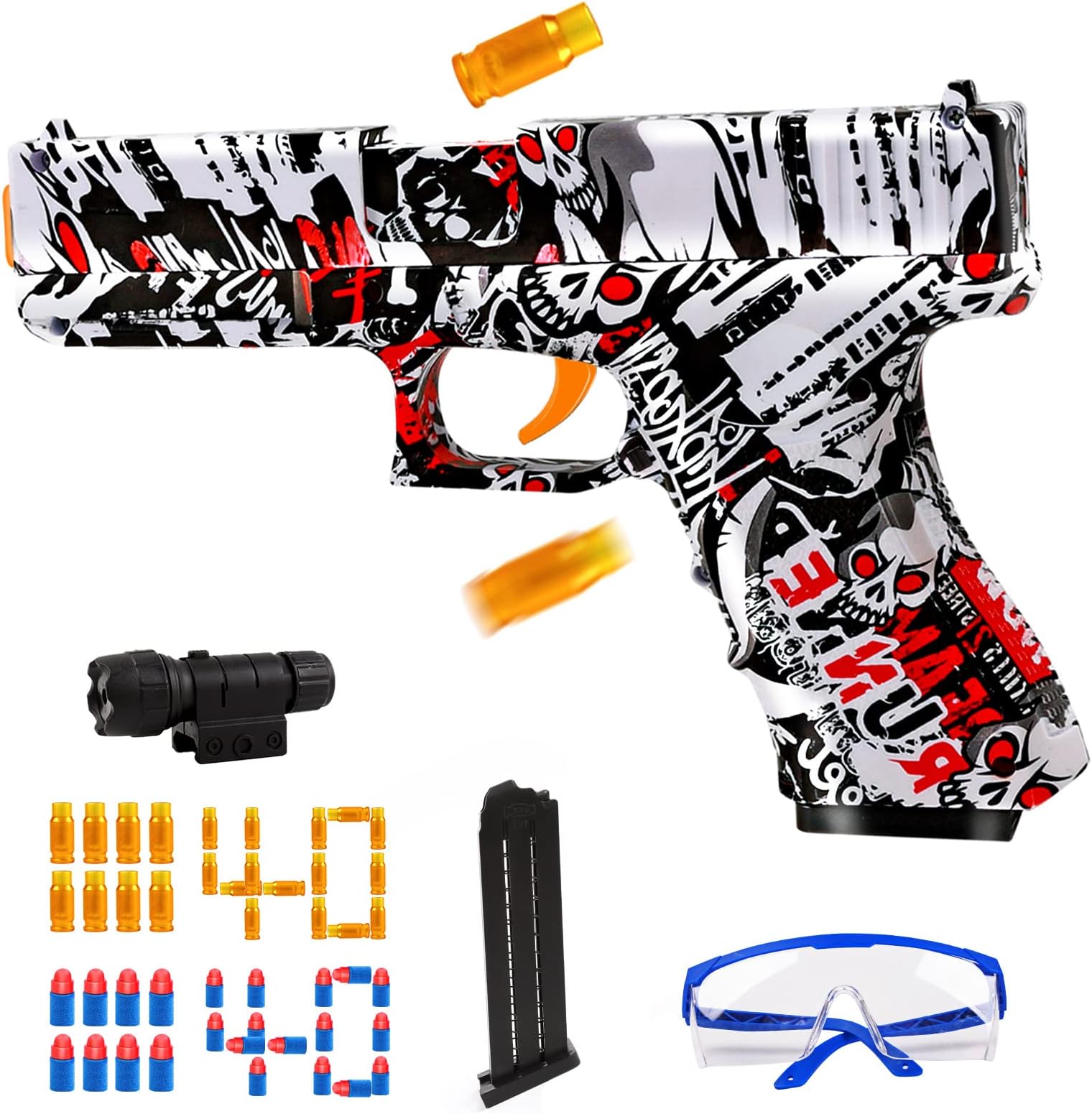 Toy Gun, Safety Soft Bullet Toy Gun, Shell Ejecting Foam Blasters, Cool Toy Pistol, Education Toy Model for Boys and Girls (Red)