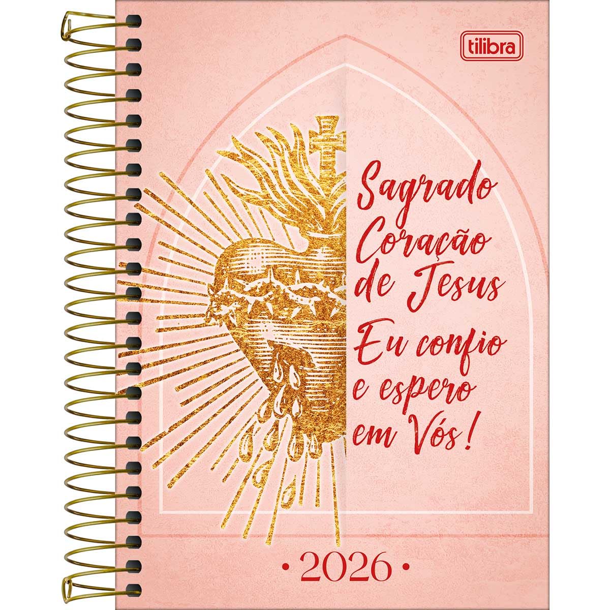 Tilibra - Agenda Espiral Diária 14,2 x 20,3 cm Bíblica 2026 - Rosa Tilibra - Agenda Espiral Diária 14,2 x 20,3 cm Bíblica 2026 - Rosa