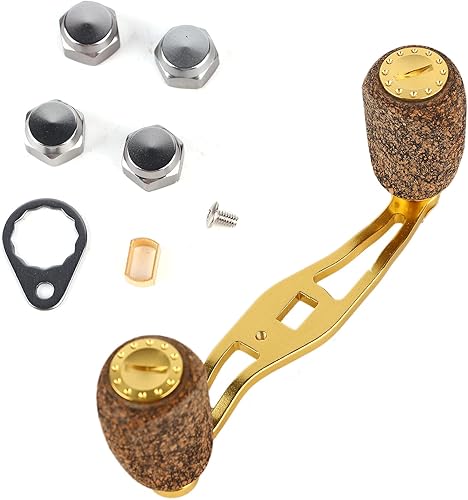 Miniatura 3 de RiToEasysports Mango de carrete de pesca, mango de carrete de pesca, perilla de madera, marco de fibra de carbono con accesorios, piezas de repuesto