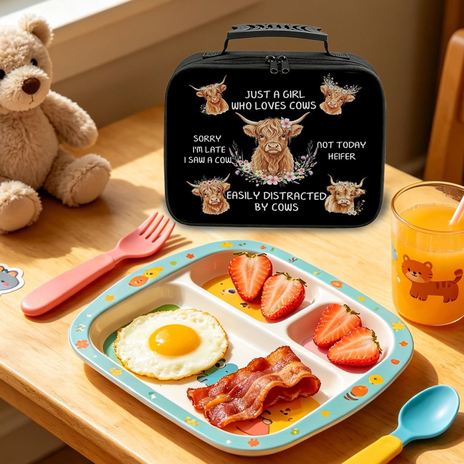 Rustic Highland Cow Insulated Lunchbox Bag