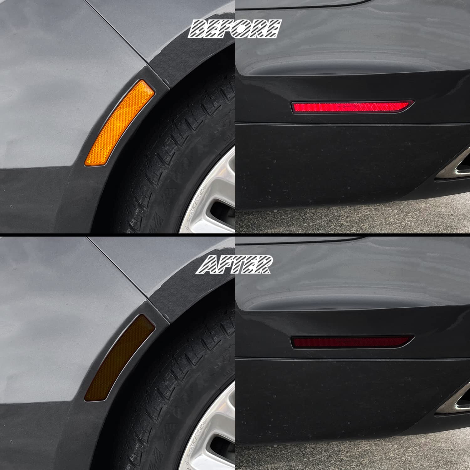 SlickMod Chrome Delete Vinyl Overlay For 2013-2020 Lincoln MKZ Window Trim - Gloss Black, Easy Peel & Stick Install