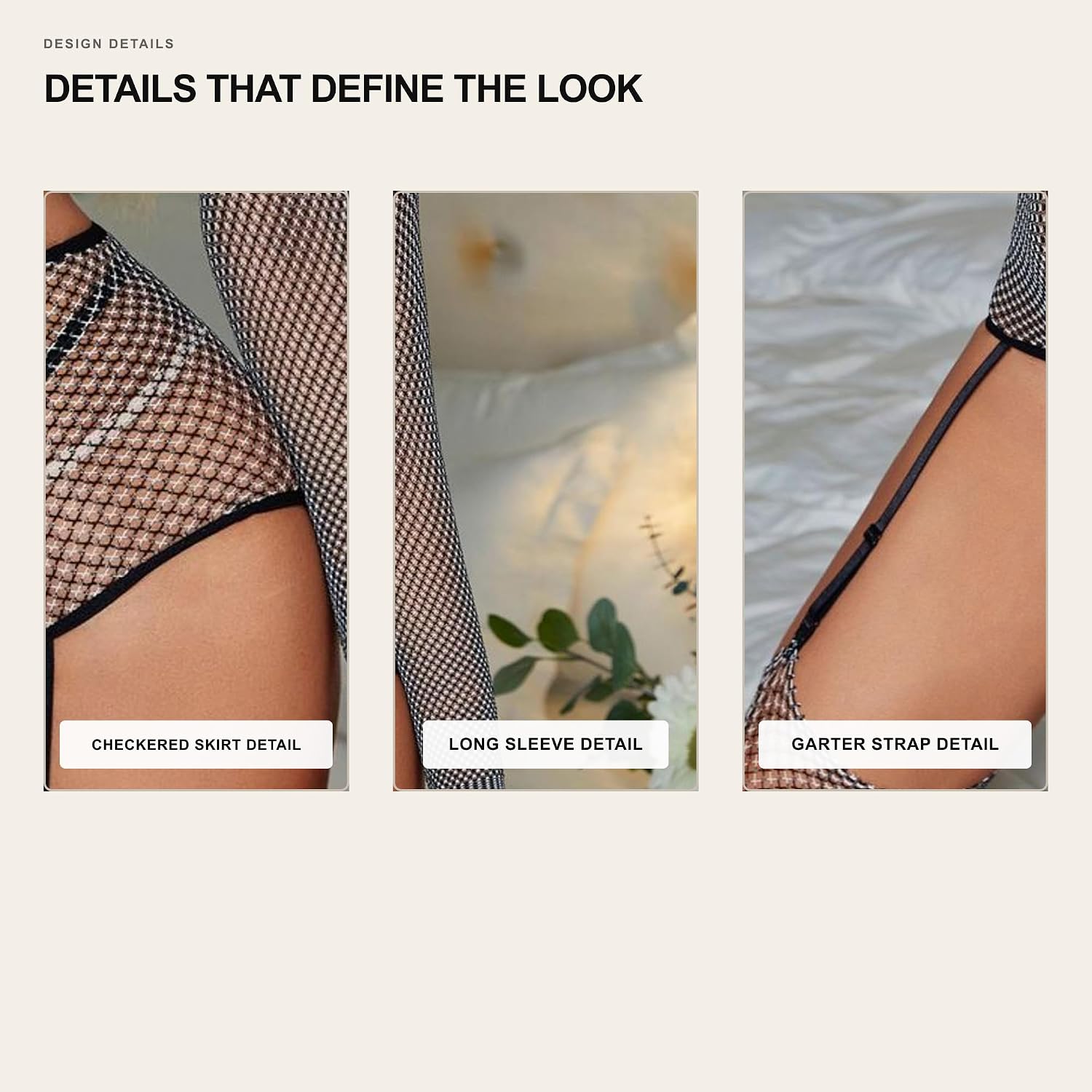 Dlovv & Fdesi Elegant Fishnet Babydoll Lingerie for Women - Women's Lingerie Sexy Sleepwear