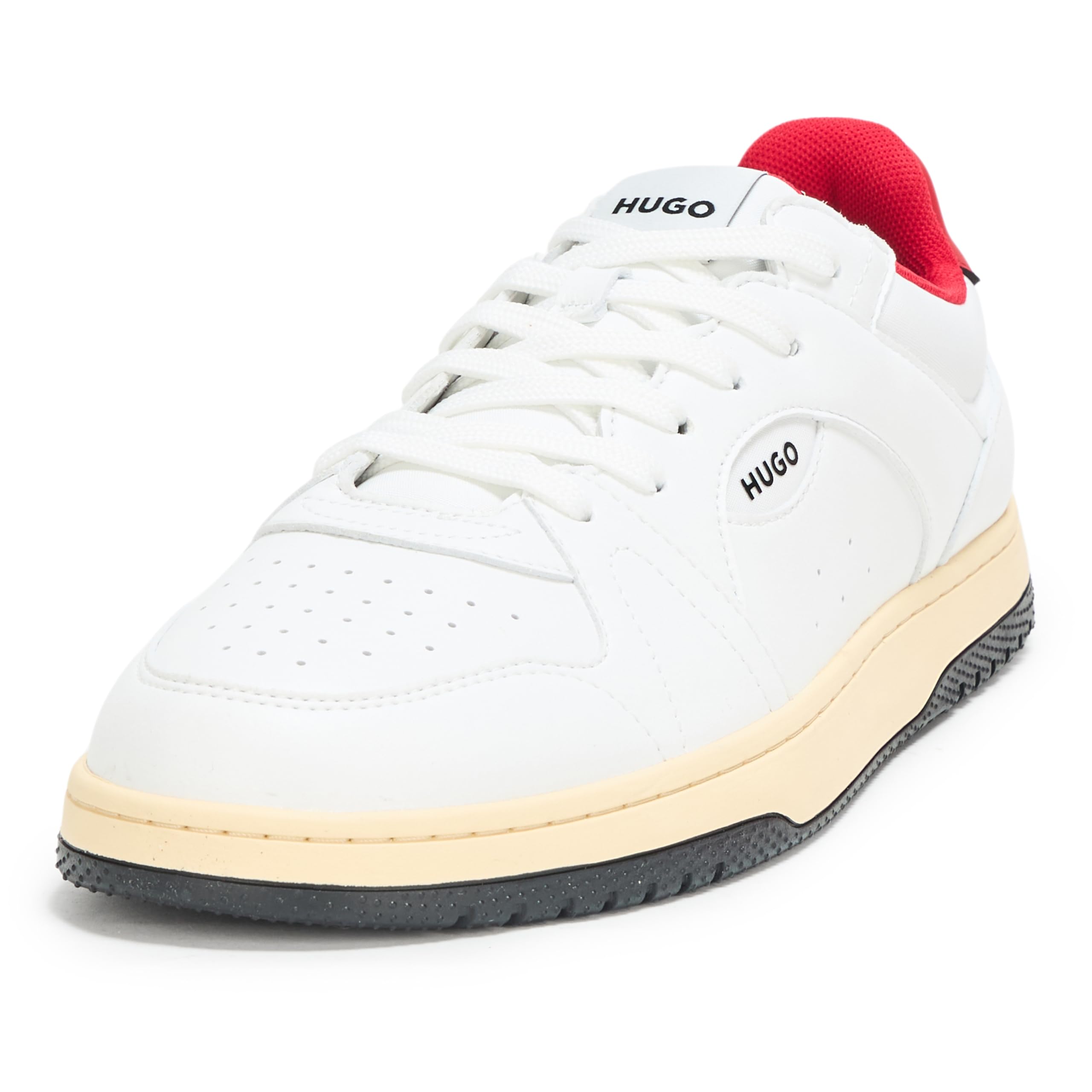

                                                    HUGO, Essential Basket Leather Sneaker, White Bone