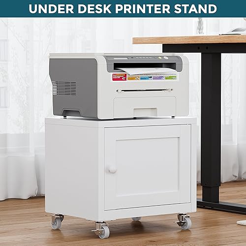 Miniatura 3 de Soporte de impresora pequeño con almacenamiento, mesa de impresora para oficina en casa para espacios pequeños, soporte de impresora 3D debajo del