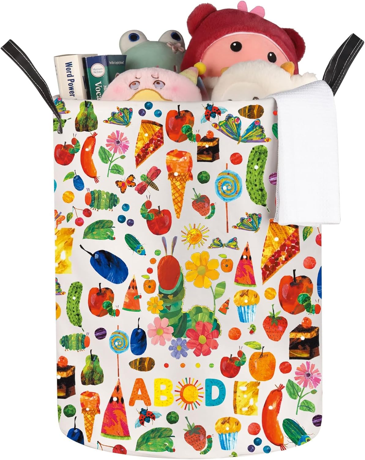 JNIAP Caterpillar Laundry Baskets Caterpillar Book Storage Basket Butterfly Teacher Gifts Caterpillar Laundry Hampers (ABCD LB)