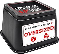 Vista 12 de DEDU Elevadores de cama de gran tamaño, resistentes, apilables, paquete de 4, elevadores de muebles para sofás de 2 pulgadas o 4 pulgadas, soporta