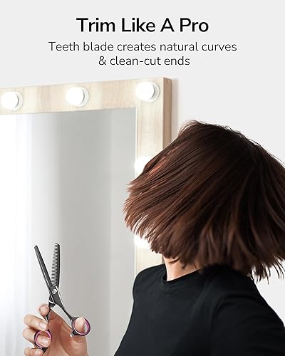 Miniatura 37 de Tijeras para adelgazar el cabello, tijeras de corte de dientes, peluquero profesional, peluquería ULG para peluquería texturizadora, borde