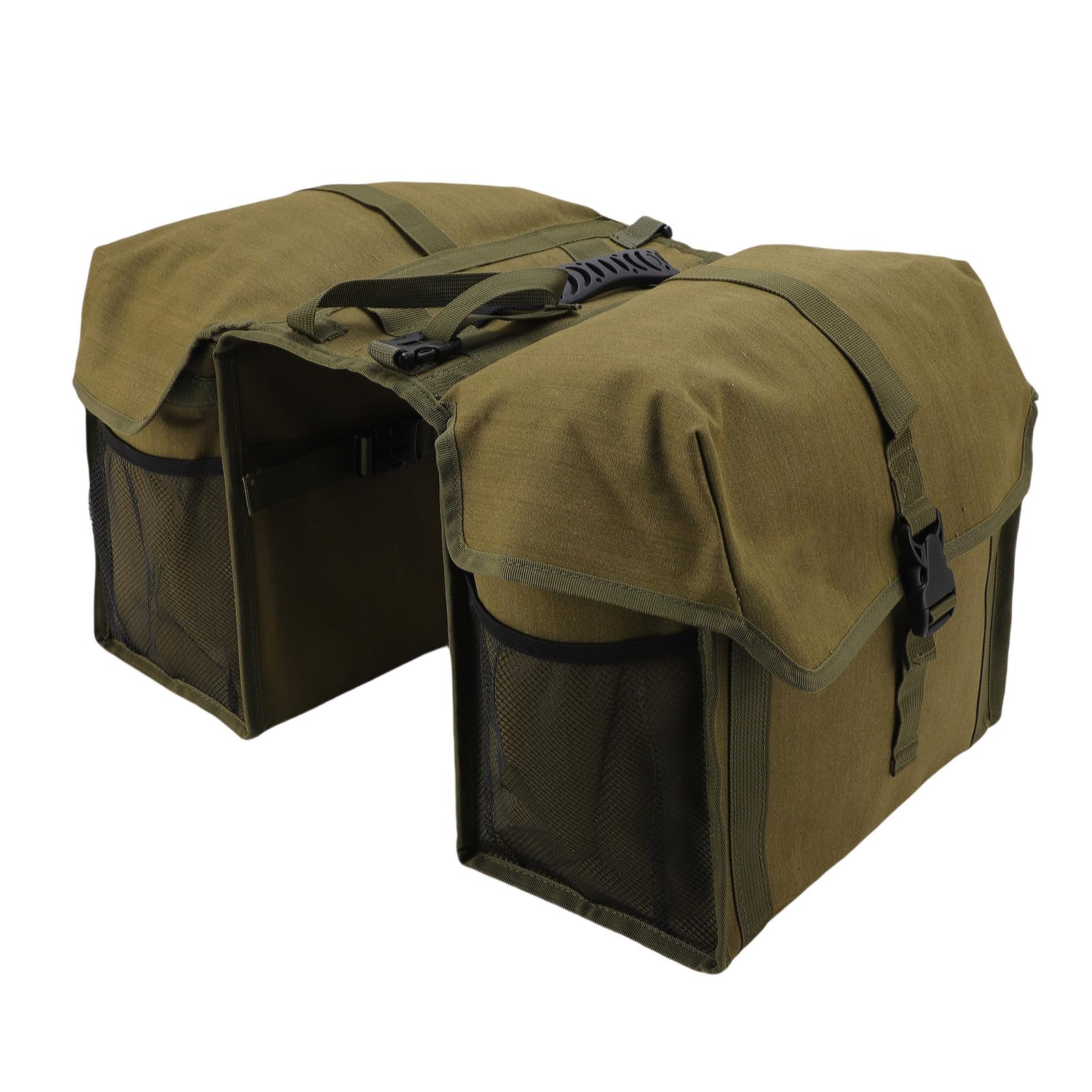 Borsa Doppia per Sedile Bici, Borsa Portaoggetti Posteriore per Portapacchi Posteriore in Tela Impermeabile di Grande capacità, da Sella per Ciclismo con di Cinghie di Sicurezza per Viaggi