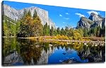 Mountain Lake Wall Art Green Forest Canvas Pictures Landscape Moraine Lake Contemporary Nature Canvas Print Art Modern Wild Canvas Artwork for Living Room Bedroom Office Wall Decor Large 50 x 100 cm