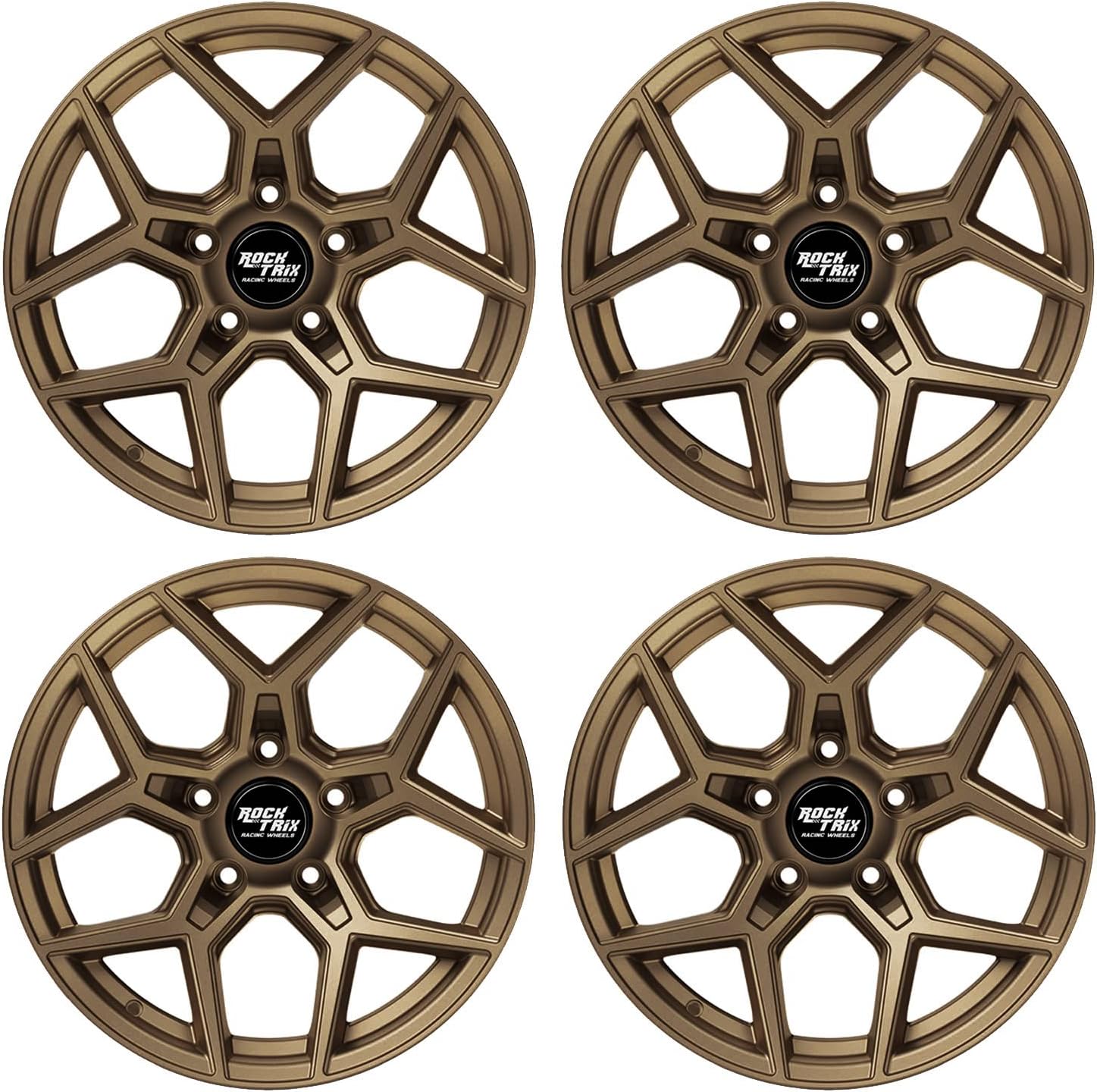 RT105 17in Bronze Jeep Wrangler JK JL Wheels (-12mm Offset, 4.5in Backspace) 5x5 PCD, 71.5mm Bore, Also fits Gladiator JT Rims (Set of 4)