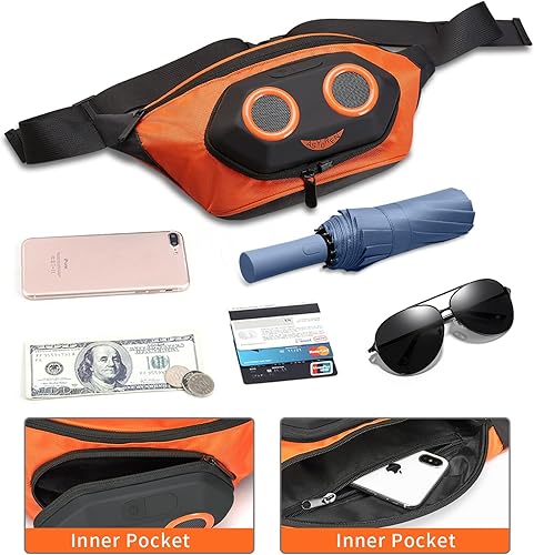 Miniatura 6 de Riñonera con altavoz Bluetooth, altavoces Bluetooth portátiles Asyoren de volumen de 10 W, sonido estéreo cristalino, graves intensos, IPX7