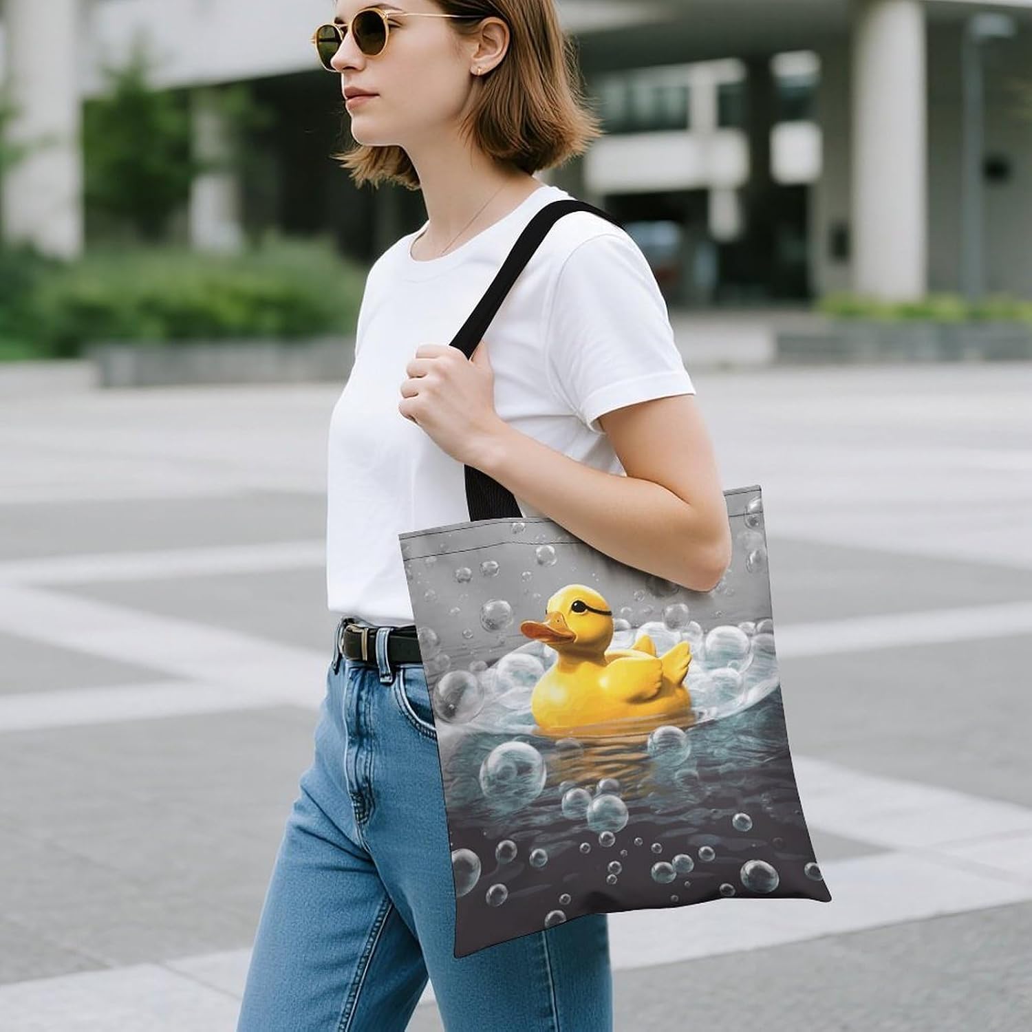 Bubble Duck Tote Bag Large Treat Bags for Women Men image 3