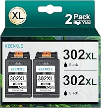KEENKLE 302XL Nero Cartucce d'inchiostro Compatibili per HP 302 302XL Nero per HP Envy 4520 4521 4522 4523 4524 Officejet 3830 3831 3834 3833 3835 4650 4651 Deskjet 1110 2100 2134 3630 (Nero, 2-Pack)