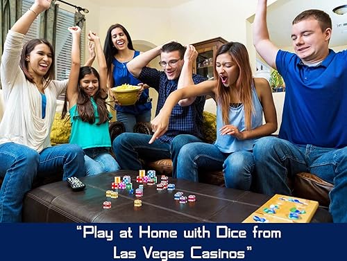 Miniatura 3 de Juego de 5 dados originales de Las Vegas Casino  Surtido de juegos de dados verdes, morados, azules, rojos esmerilados y rojos pulidos  Dados