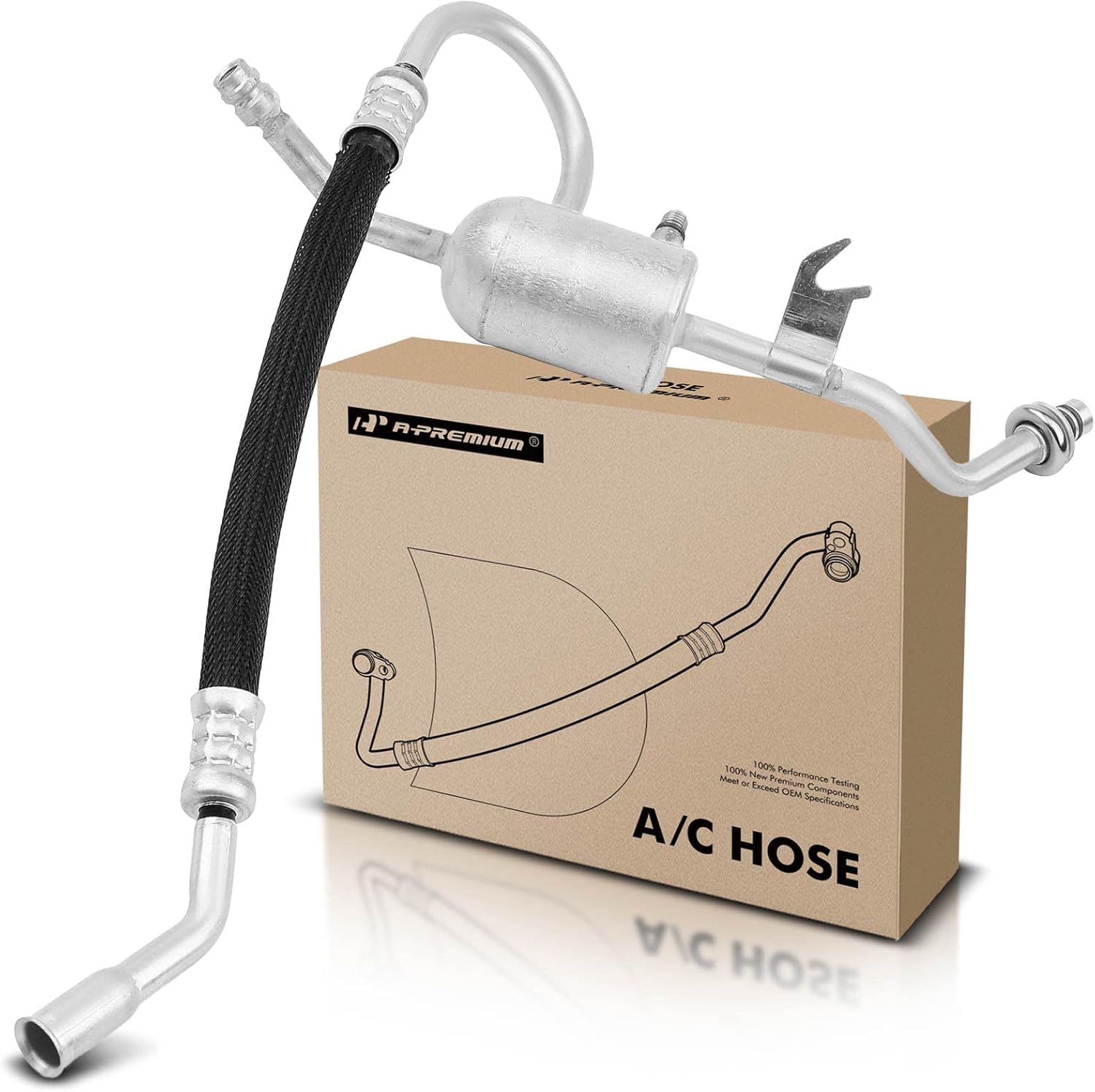 A-Premium A/C Discharge Line Hose Assembly Compatible with Ford Crown Victoria & Lincoln Town Car & Mercury Grand Marquis, 1993 1994 1995 1996 1997, 4.6L, Compressor to Condenser