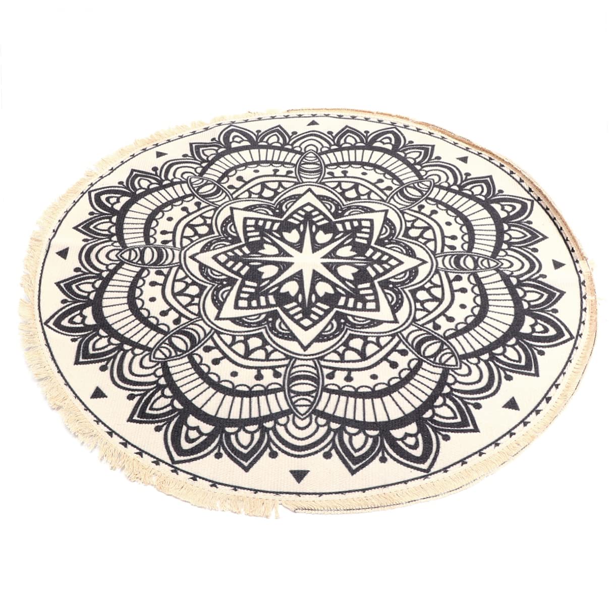 Tapis rond de haute qualité en coton et polyester IMIKEYA