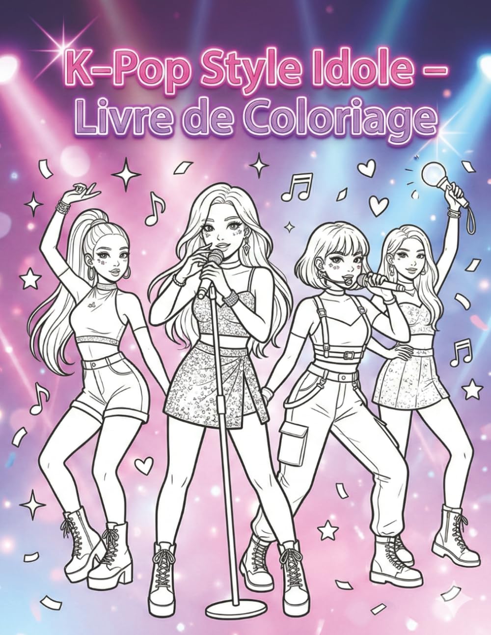 K-Pop Style Idole – Livre de Coloriage: Tenues d’idoles, poses dynamiques et esthétique coréenne à colorier pour fans de K-Pop.