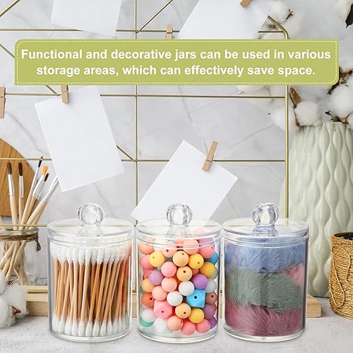 Miniatura 4 de Maxdot 24 tarros organizadores de baño de boticario, tarros de acrílico transparente con tapas, recipientes de tocador para baño, recipientes de
