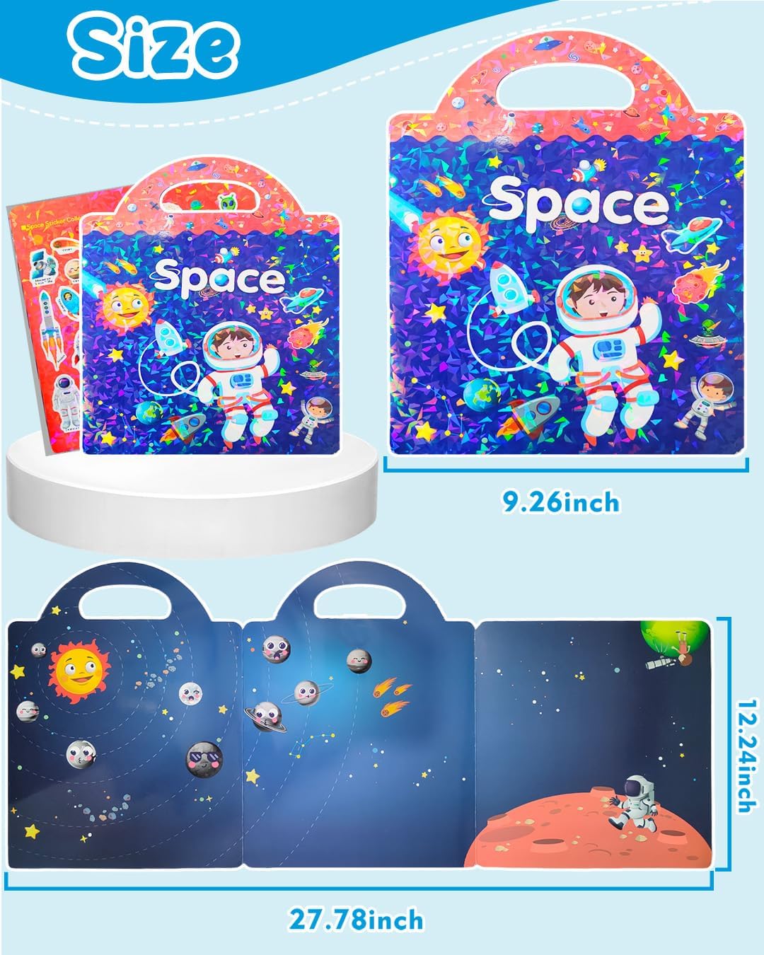Space Reusable Sticker Book, Travel Stickers for Kids image 2