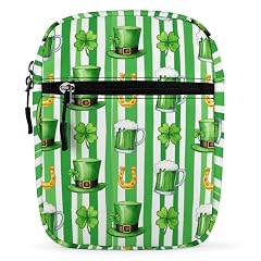 JOJOART Green Hat Mug Clover Mini Messenger Bag Small Satchel Crossbody Bag Cross Body Shoulder Bag With Adjustable