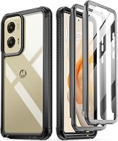 Poetic Guardian Case for Moto G Stylus 5G 2024: 20ft Mil-Grade Drop Tested, Full-Body Shockproof with Built-in Screen Protector, Black/Clear