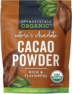 Organic Cacao Powder, 2lb - Unsweetened Cocoa Powder With Rich Dark Chocolate Flavor, Perfect for Baking & Smoothies, Non-...